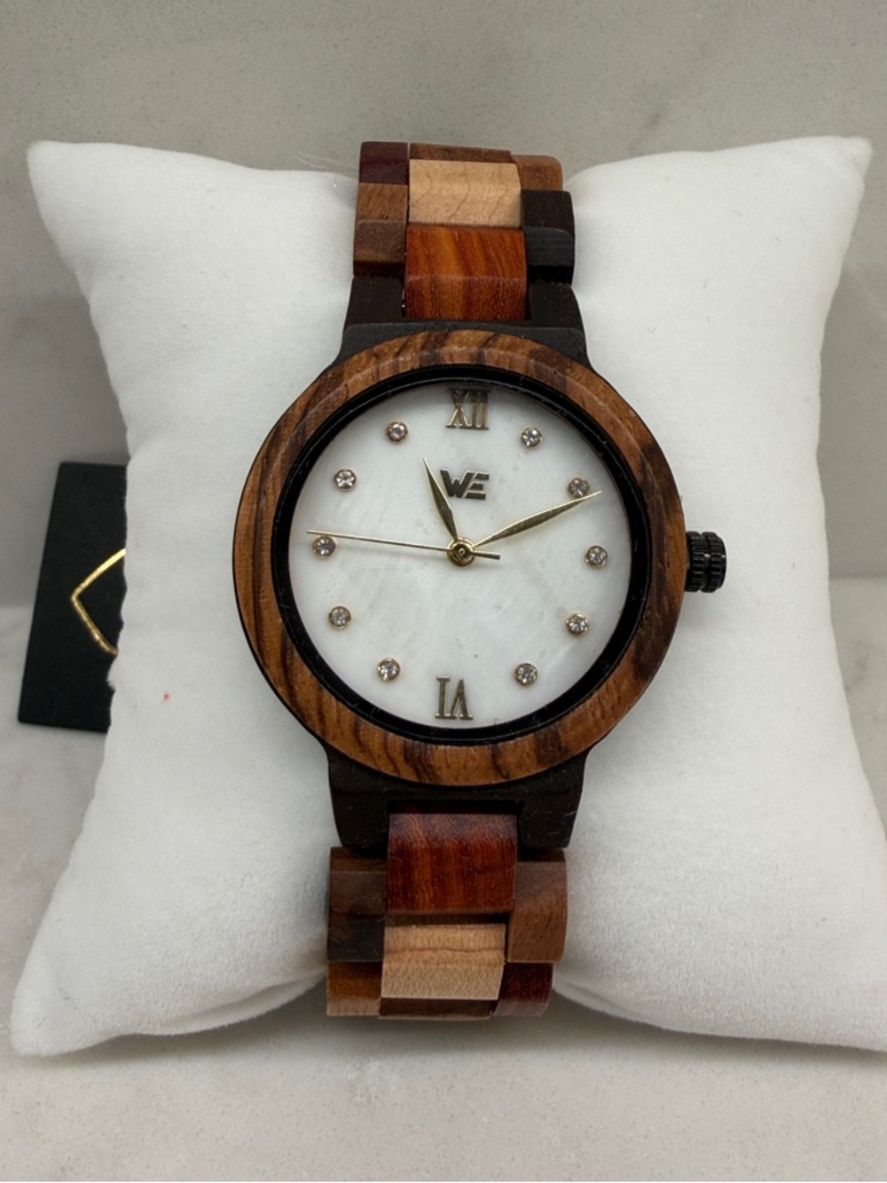 NWT Wooden Element Link Watch with Mother-of-Pearl Dial